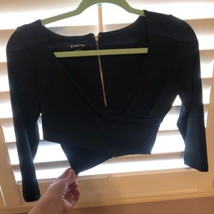 Bebe front wrap black crop